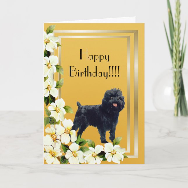 Cartão Affenpinscher Happy Birthday Card (Frente)