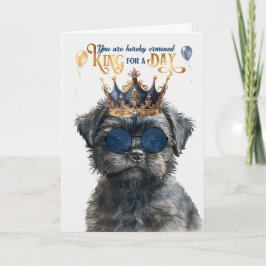 Cartão Affenpinscher King para um Dia de Aniversário Engr