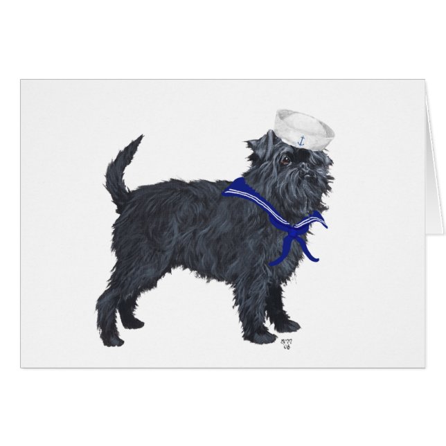 Cartão Affenpinscher Sailor (Frente Horizontal)