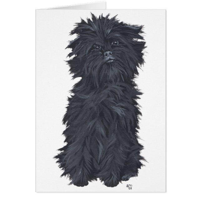 Cartão Affenpinscher Sentado (Frente)