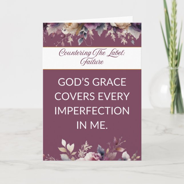 Cartão Affirmation card mental wellness for her - Floral (Frente)