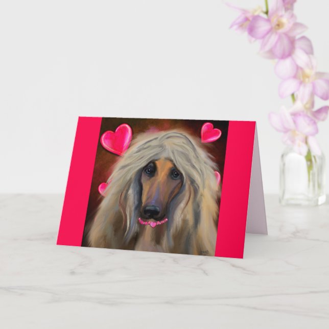 CARTÃO AFGHAN HOUND (Orquídea)