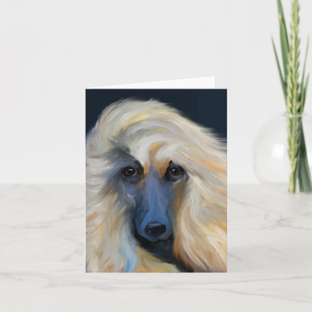 Cartão Afghan Hound Branco  (Frente)