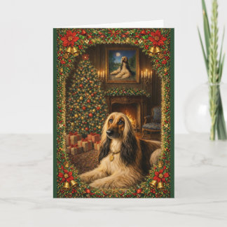 Cartão Afghan Hound Holiday Christmas Card