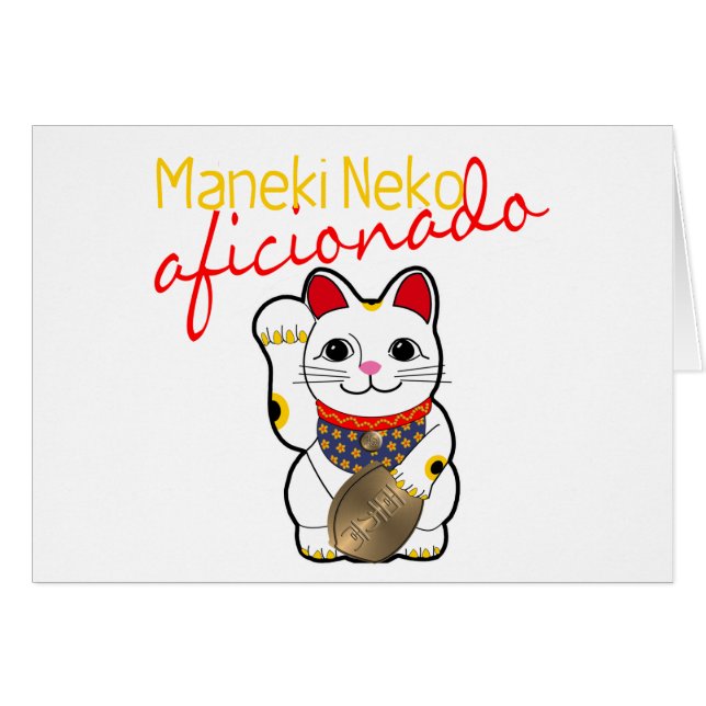 Cartão Aficionado de Maneki Neko (Frente horizontal)