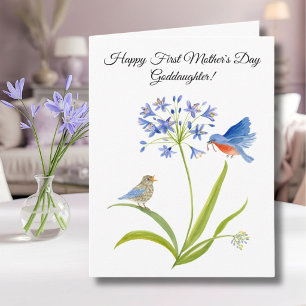 Cartão Afilhada Feliz Primeiro Dia das Mães Bluebird 