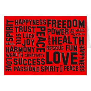 Cartão afirmações em preto   vermelho-fogo