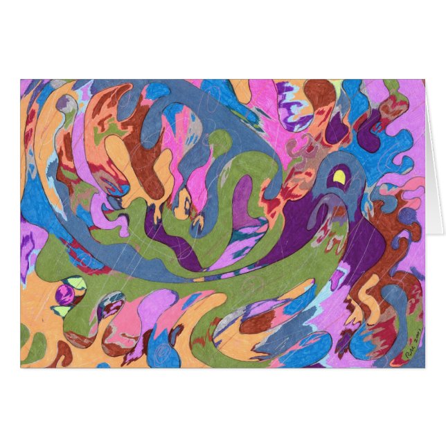 Cartão "Afogamento" Abstrato Art (Frente Horizontal)