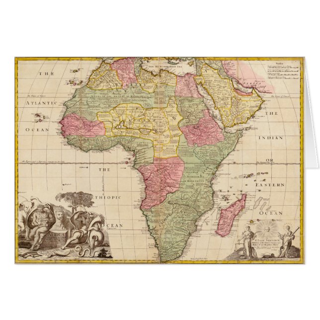 Cartão África cerca de 1725 (Frente Horizontal)