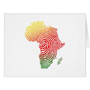 Cartão África Dedo Impressão, História Negra, Direitos Ig