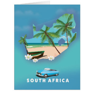Cartão África do Sul Mapeia poster de viagens de Ilustra