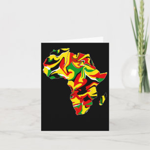 Cartão África Mapa Verde Amarelo Vermelho Orgulho African