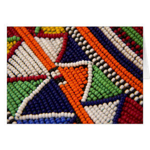 Cartão África, Quênia. Contas Tribais Maasai