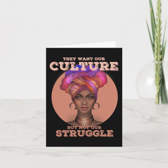 Cartão África: T para Mulheres História Negra Cultura (Frente)