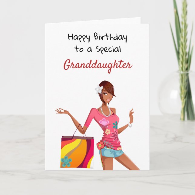 Cartão African American Birthday Card for Granddaughter (Frente)