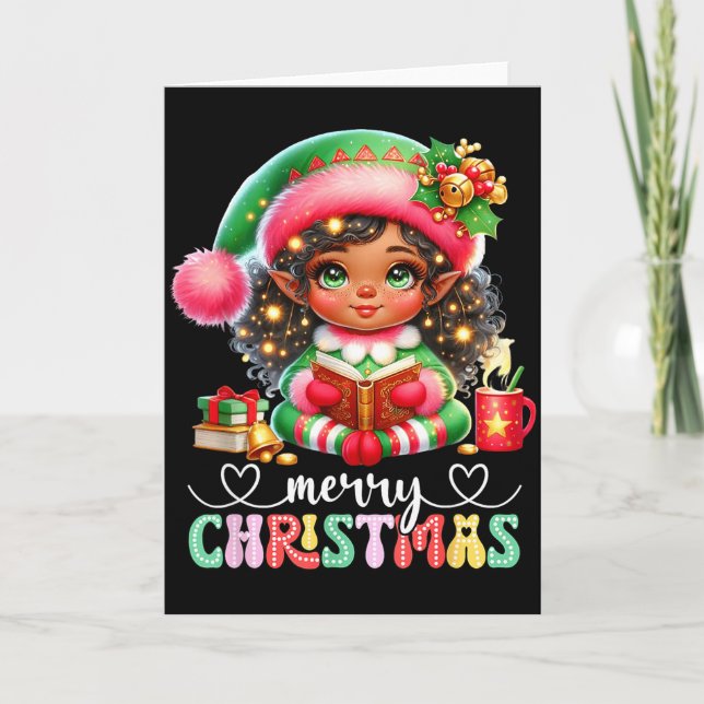 Cartão African American Christmas Shirt African Black Wom (Frente)