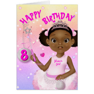 Cartão African American Girl Fada Princess Ballerina