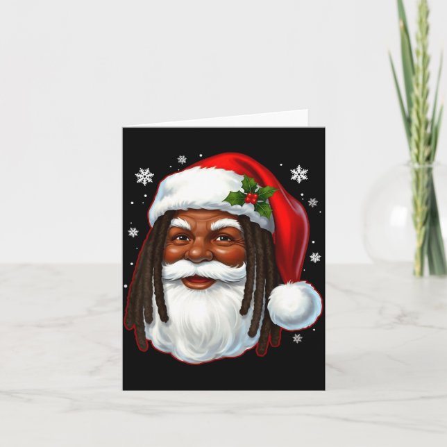 Cartão African American Santa Christmas Cool Black X-mas  (Frente)