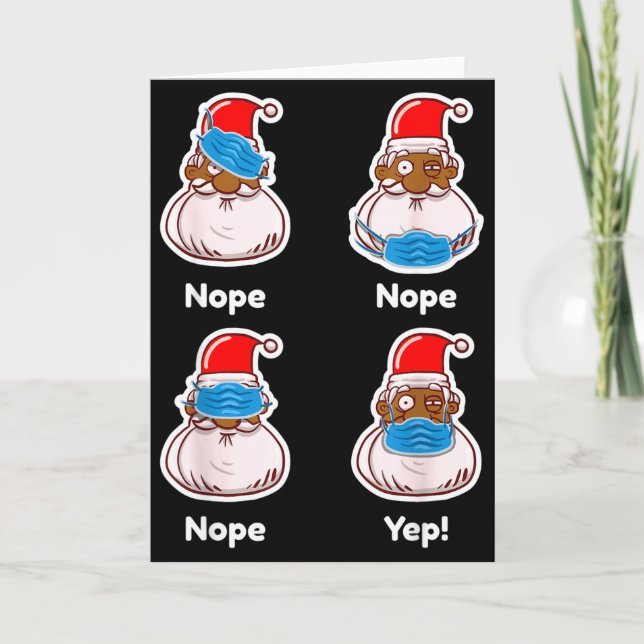 Cartão African American Santa Claus Matching Christmas Pa (Frente)