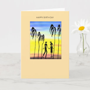 Cartão African art Awincrível Silhouette amadurece Aniver