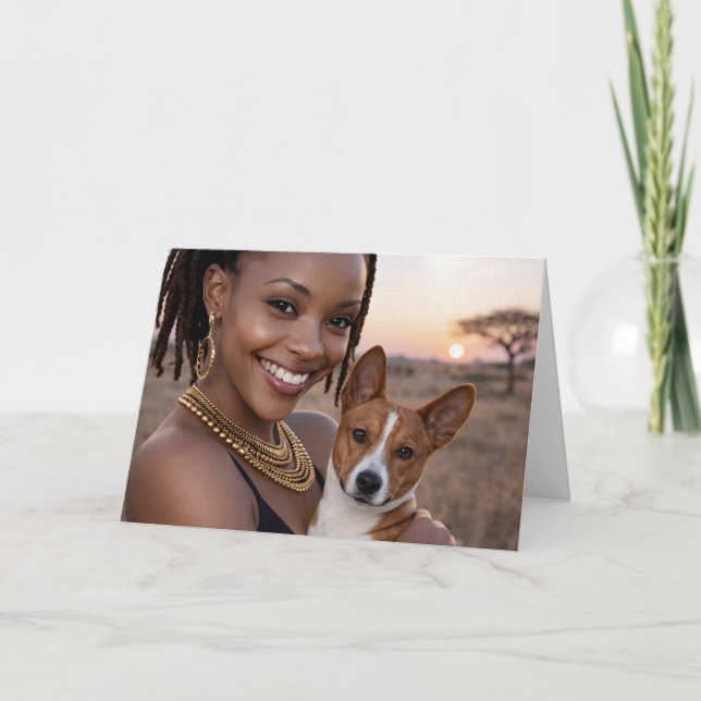 Cartão African Basenji Blank Card  (Frente)
