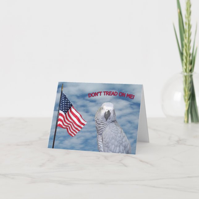 Cartão African Grey Don't Tread On Me Small Note Card (Frente)