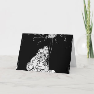 Cartão Afro-Americano Bebê com Bells e Streamers