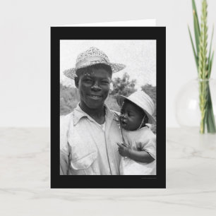 Cartão Afro-Americano Pai e Bebê 1935