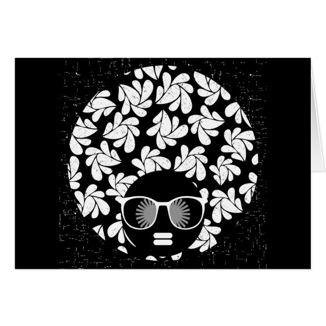 Cartão Afro Diva Preto e Branco (Frente Horizontal)