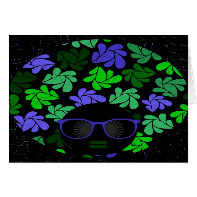 Cartão Afro Diva Verde e Azul (Frente Horizontal)
