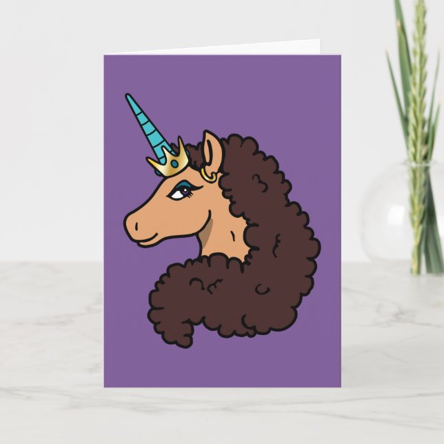 Cartão Afro Unicorn | Divino (Frente)