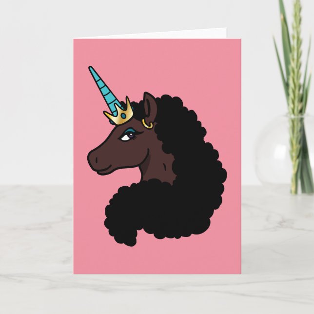 Cartão Afro Unicorn | Magia (Frente)