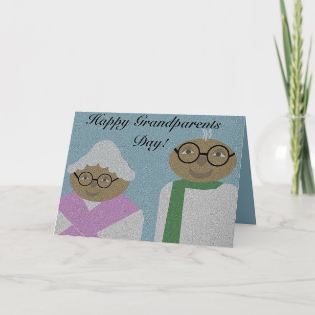 Cartão Afrocentric Grandparents Day Custom Card (Frente)