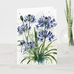 Cartão Agapanthus - Flores em aquarela capa para iPad min