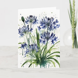 Cartão Agapanthus - Flores em aquarela capa para iPad min