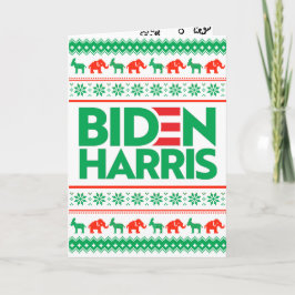 Cartão AGASALHO DE NATAL FEIO BIDEN HARRIS (Verde)