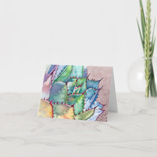 Cartão Agave watercolor card by Debra Lee Baldwin (Frente)