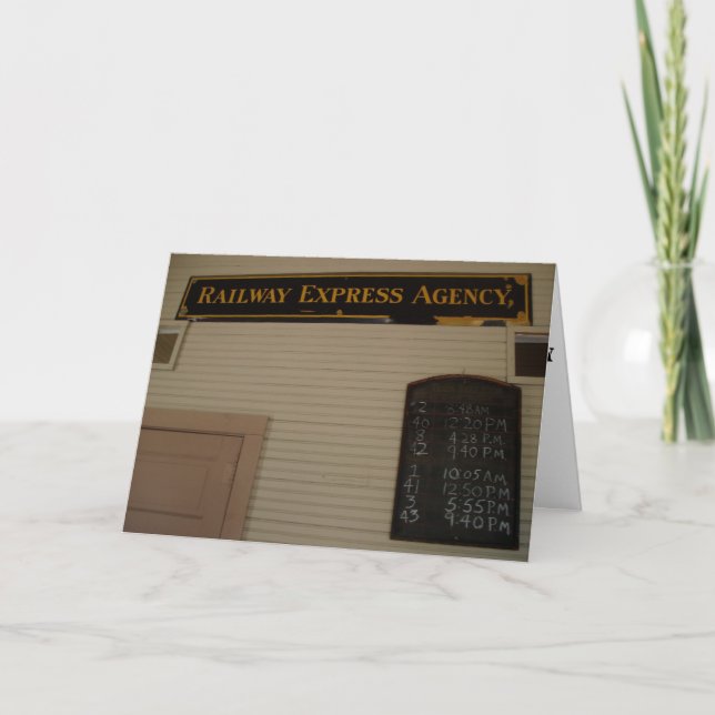 Cartão "Agência de Expresso Ferroviário & Boletim de Trem (Frente)