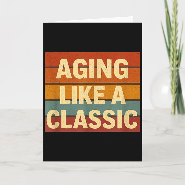 Cartão Aging Like Clic Funny Retro Sarcastic Birthday  (Frente)