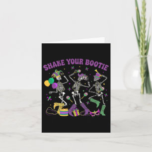 Cartão Agite seu esqueleto de Bota Mardi Gras Boot