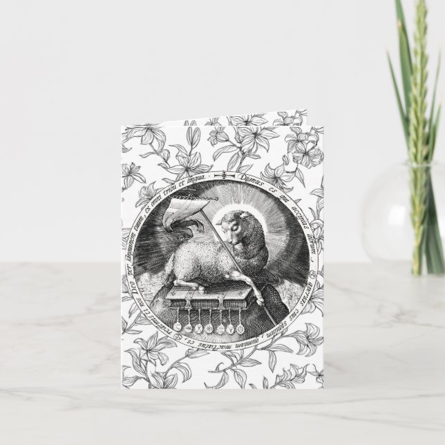 Cartão Agnus Dei Cordeiro de Deus (Frente)