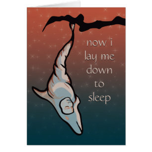 Cartão agora deitei-me para dormir (casulo de golfinho)
