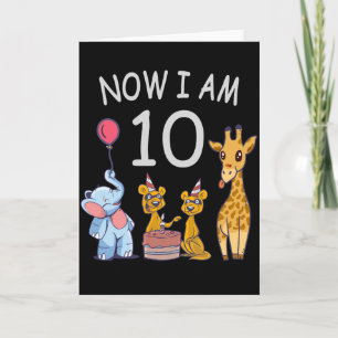 Cartão Agora eu tenho 10 anos Aniversário de 10 anos no Z