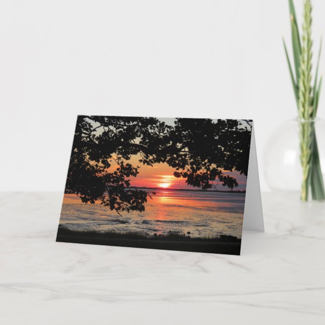 Cartão Agosto do nascer do sol em Nelson Park (Frente)