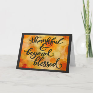 Cartão Agradecido Além de Abençoado Dia de Ação de Graças