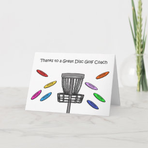 Cartão Agradecimento ao Treinador de Disc Golf