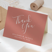 Agradecimento de Casamento em Terracota com Letra 