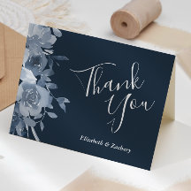 Agradecimento de Casamento Floral Azul Poeirento N