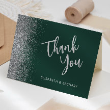 Agradecimento de Casamento Verde Esmeralda com Bri