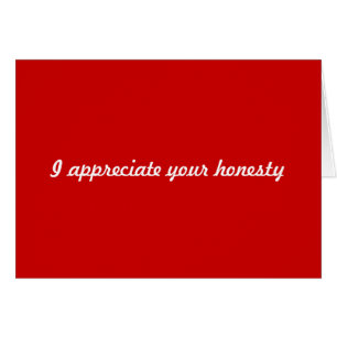 Cartão Agradeço a sua honestidade